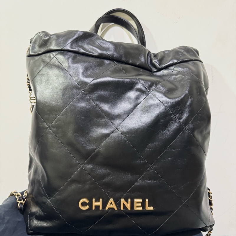 Chanel 22 後背包/全新未使用黑金*全網最甜*-0