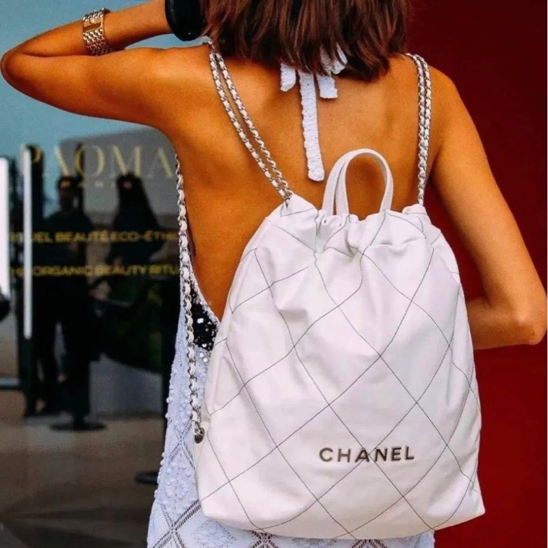 Chanel 22 後背包/全新未使用黑金*全網最甜*-12
