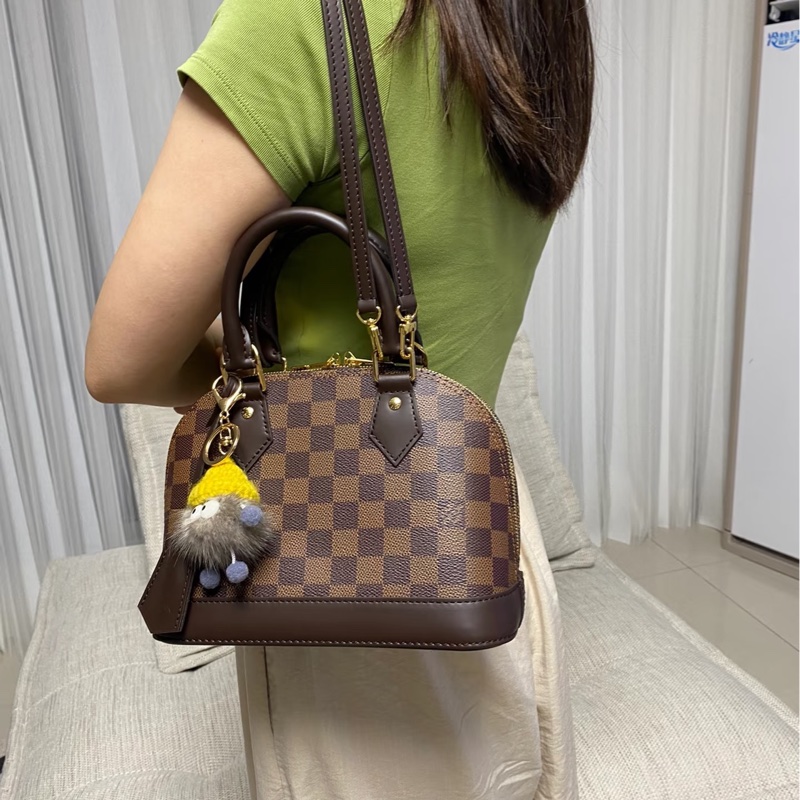 LVAlma BB 貝殼包 梅拉得焦糖色棋盤格款 #晶片版  💗腋下背超好看-3