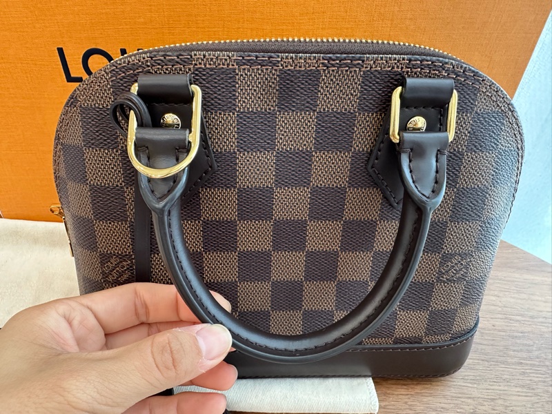 LVAlma BB 貝殼包 梅拉得焦糖色棋盤格款 #晶片版  💗腋下背超好看-9