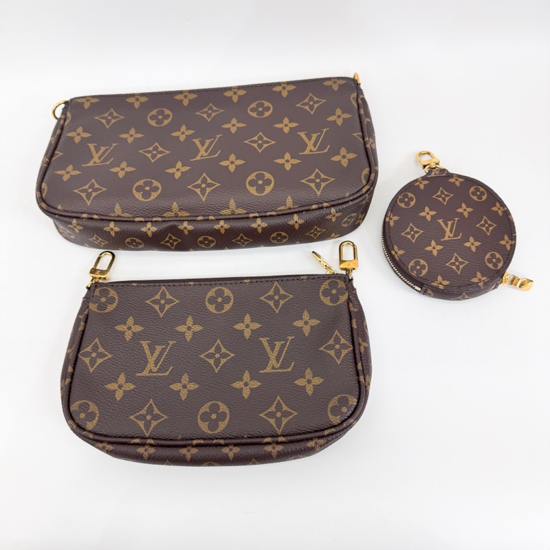 Lv 老花五合一綠背帶 晶片款 近全新-2