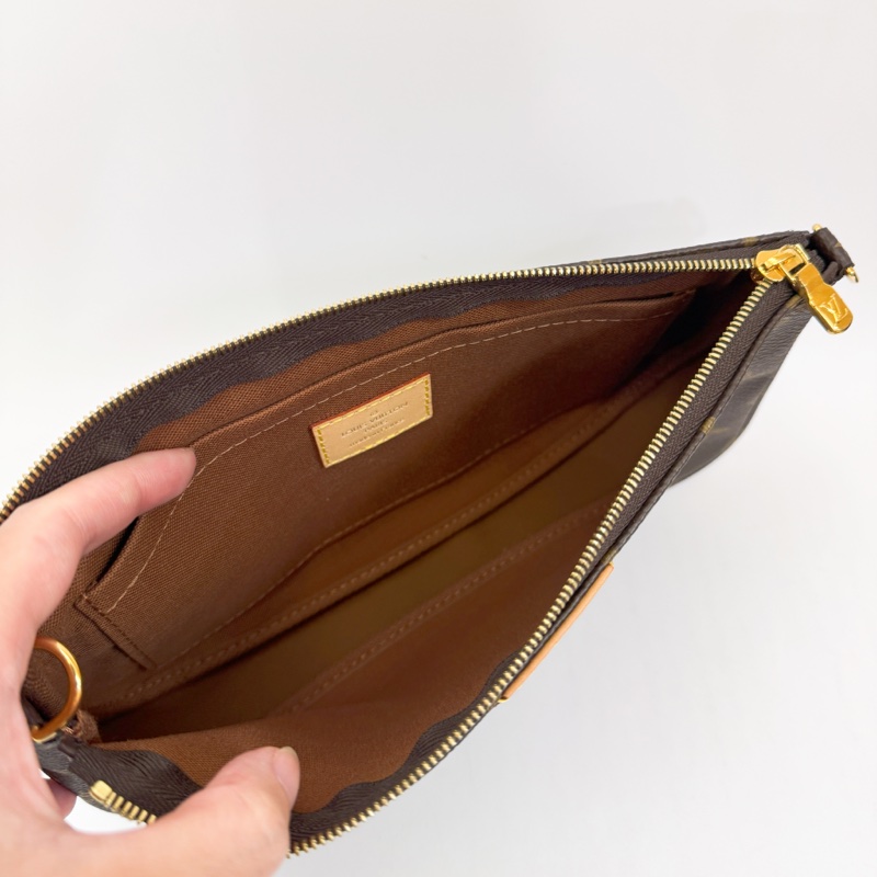 Lv 老花五合一綠背帶 晶片款 近全新-6