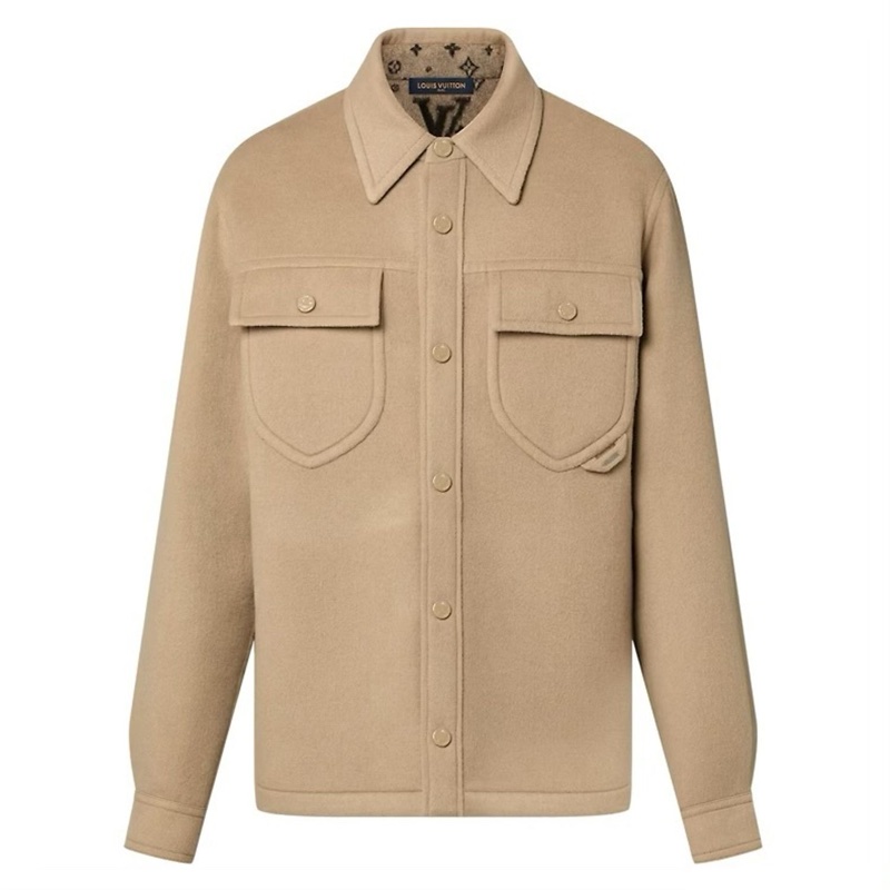 Louis Vuitton beige wool oversized shirt jacket 外套 襯衫-0