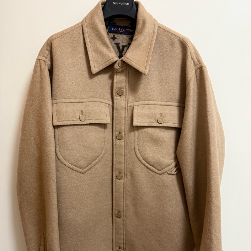 Louis Vuitton beige wool oversized shirt jacket 外套 襯衫-1