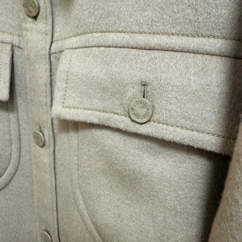 Louis Vuitton beige wool oversized shirt jacket 外套 襯衫-3