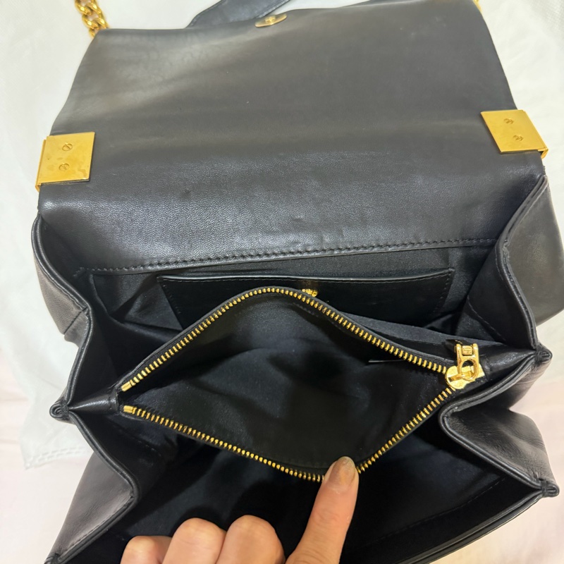 「JL精品代購」9新Versace 美杜莎經典金頭黑色軟皮 鏈條包-15
