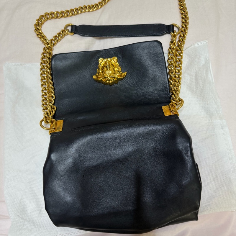 「JL精品代購」9新Versace 美杜莎經典金頭黑色軟皮 鏈條包-17