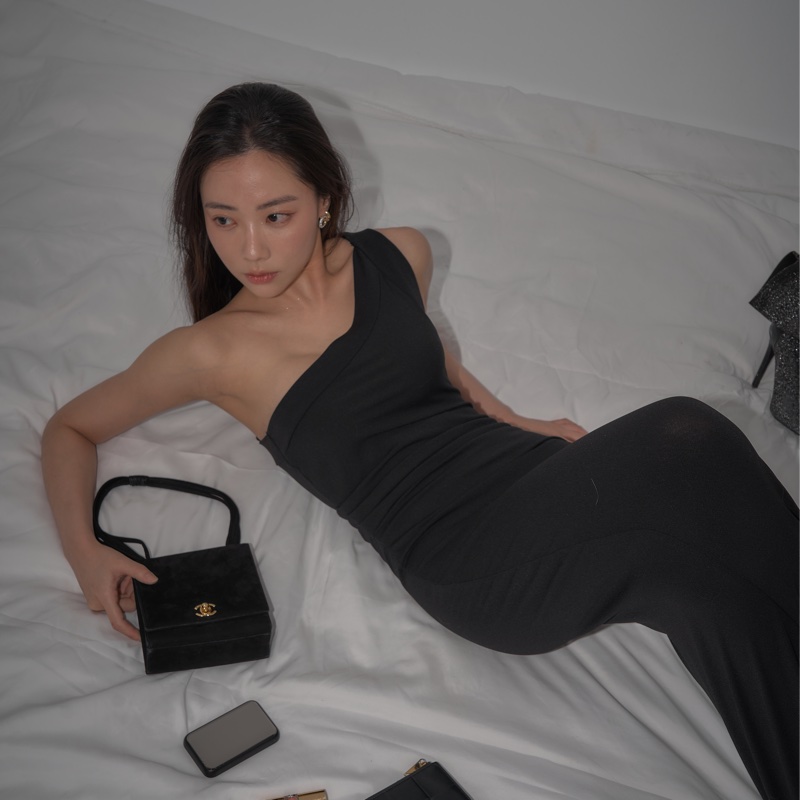 Chanel Vintage 香奈兒麂皮包(黑金扣款)-3