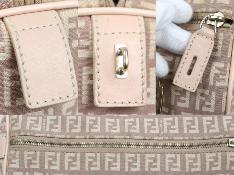 Fendi 藕粉色波士頓包-7