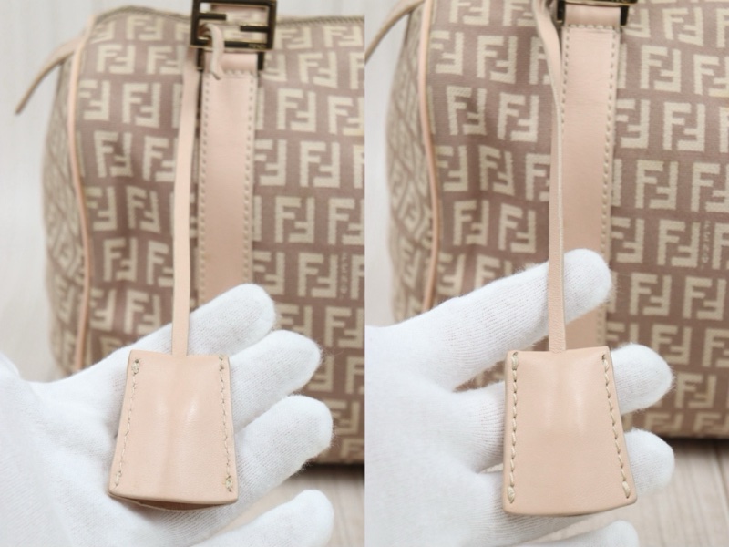 Fendi 藕粉色波士頓包-9