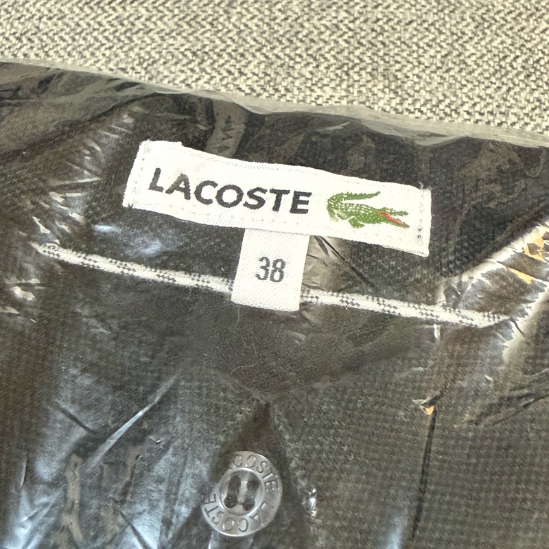 真品LACOSTE Polo衫 3/4 袖（七分袖）肩章 黑色 38碼-12