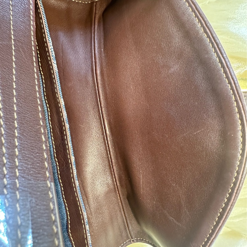 Celine 帆布 shoulder Bag金扣肩背帶藍色-8