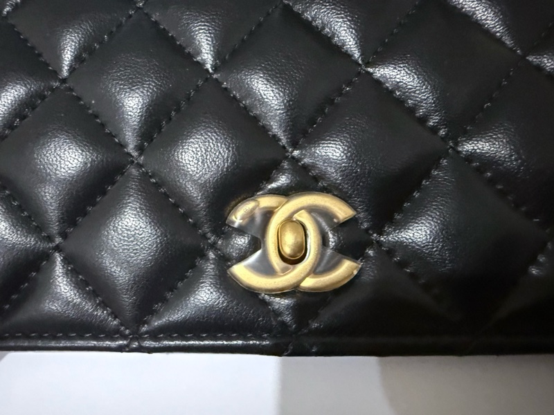 全新帶膜 晶片款CHANEL 24K 金球WOC 鏈條包-2
