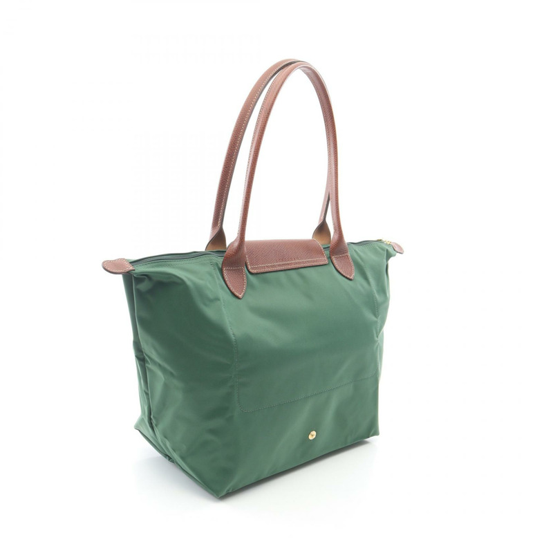Longchamp Le Pliage Original L 托特包 L1899089P95 帆布皮革綠棕色全新女款-1