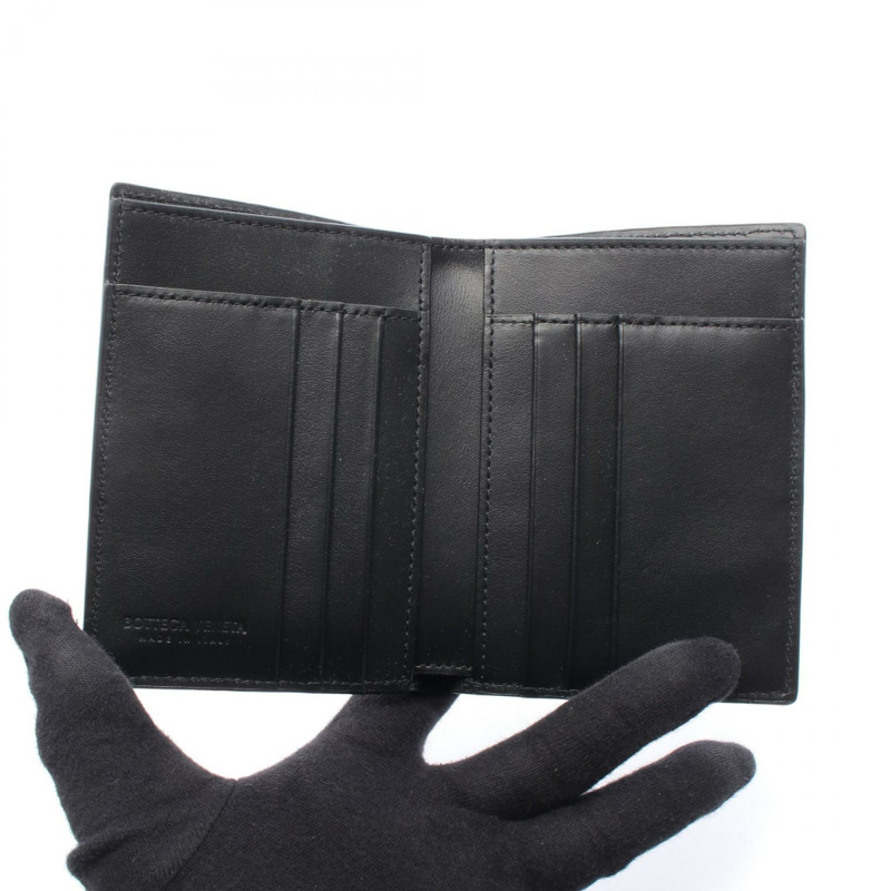 BOTTEGA VENETA Intrecciato 皮夾 742143VCPQ48803 皮革 黑色 全新 BV-2