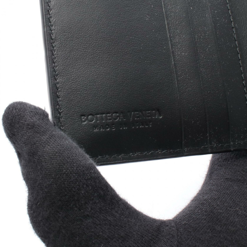 BOTTEGA VENETA Intrecciato 皮夾 742143VCPQ48803 皮革 黑色 全新 BV-3