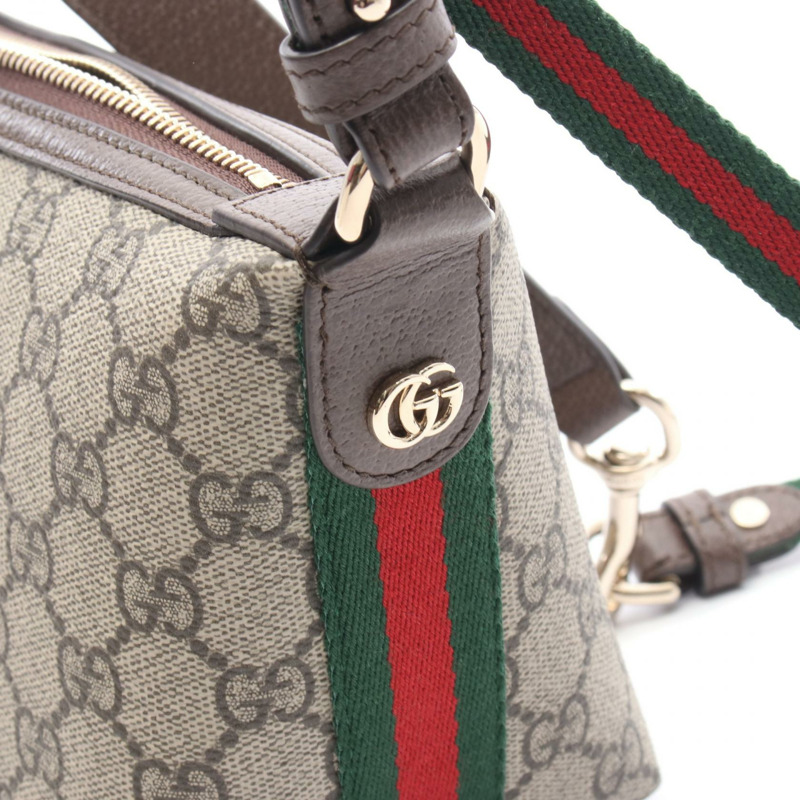 GUCCI Ophidia GG Supreme 單肩包 838477FAE0P9746 PVC 塗層帆布皮革米棕色多色新款女款-4