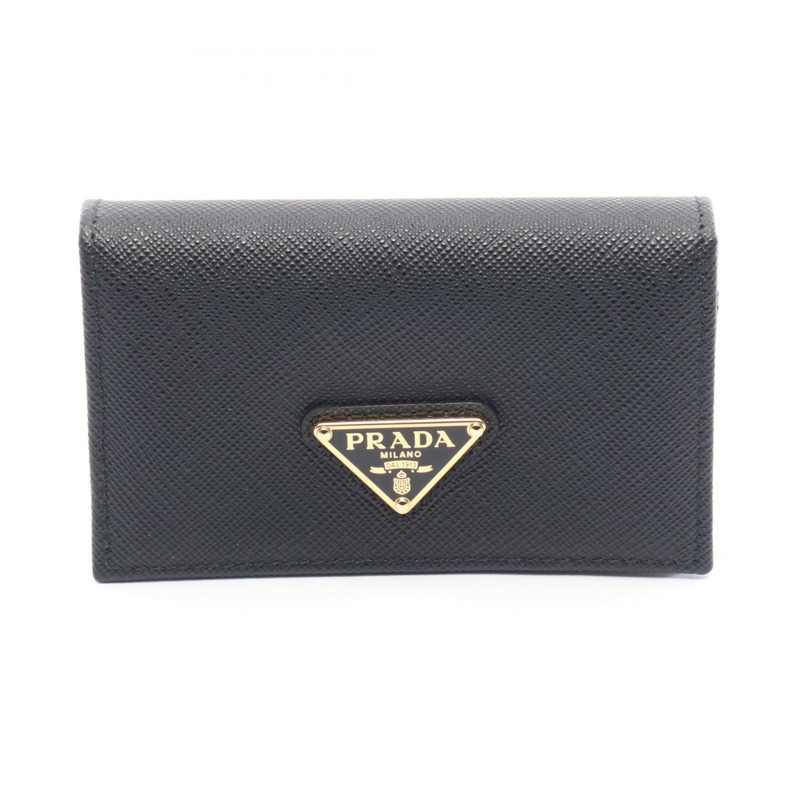 PRADA SAFFIANO 金屬卡夾 1MC122QHHF0002 皮革 黑色 全新 女款-0