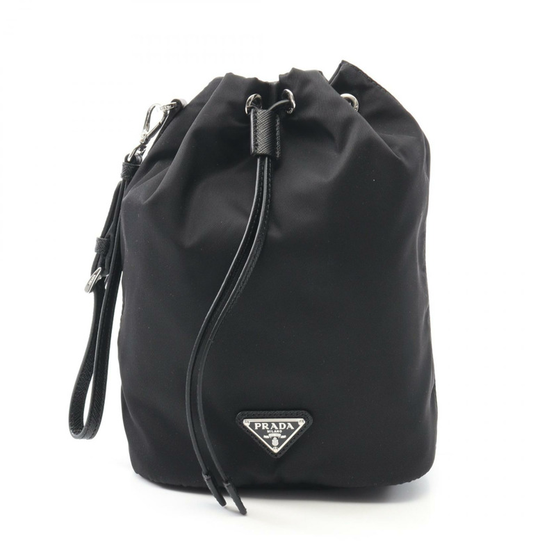 PRADA VELA 手拿包 1NS369R067F0002 尼龍十字紋皮革 黑色 全新 女款-0