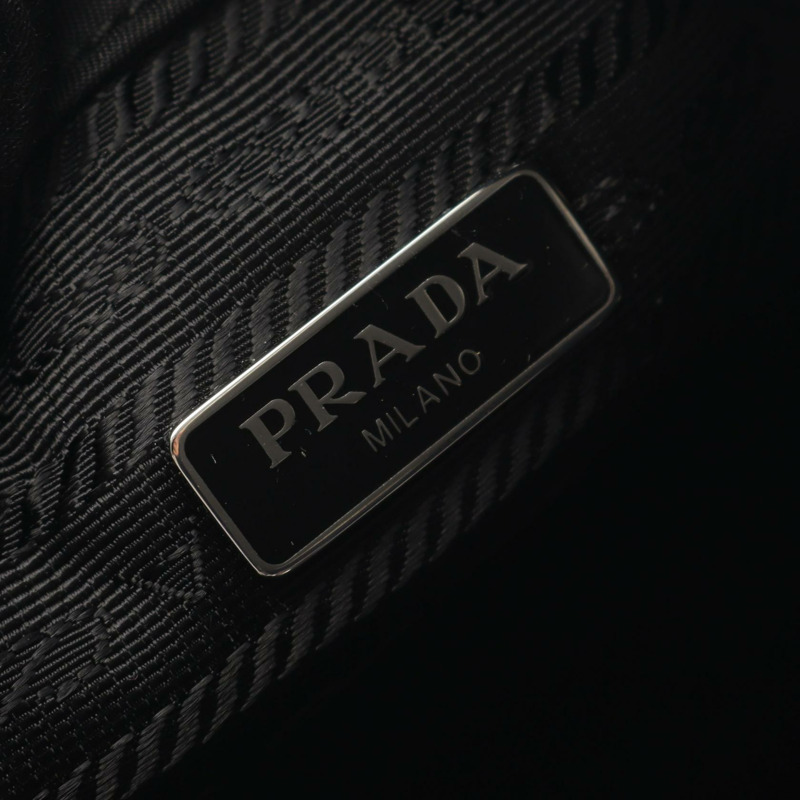 PRADA VELA 手拿包 1NS369R067F0002 尼龍十字紋皮革 黑色 全新 女款-3