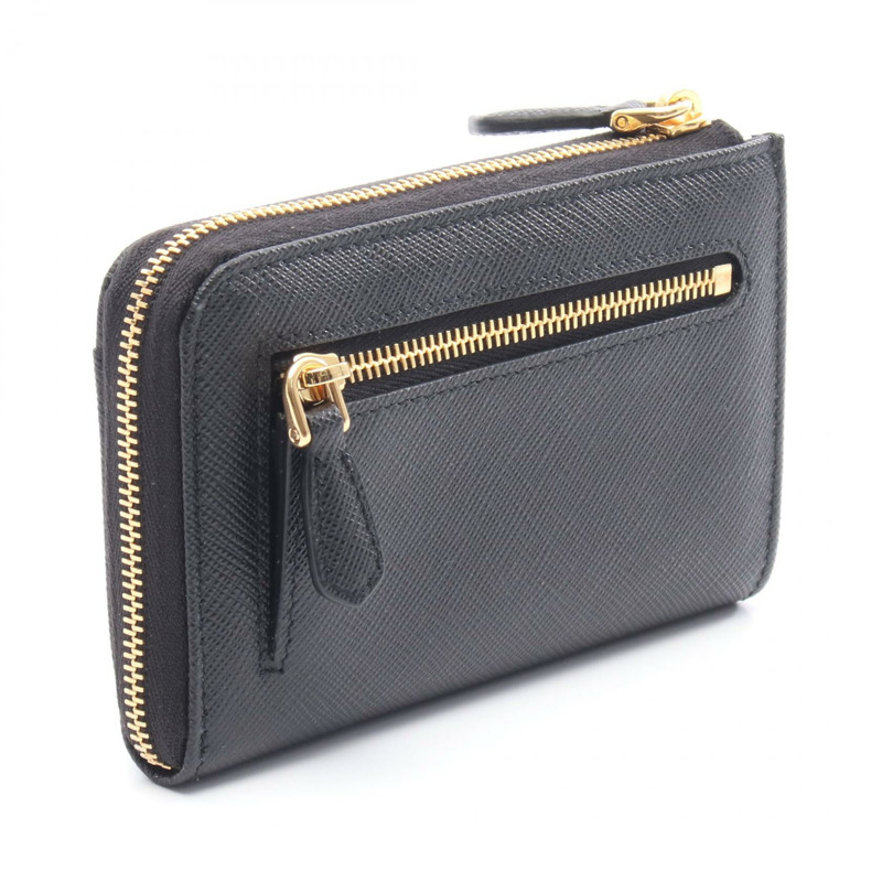 PRADA 零皮夾 1PP122QHHF0002 Saffiano 皮革 黑色 全新 女士-1