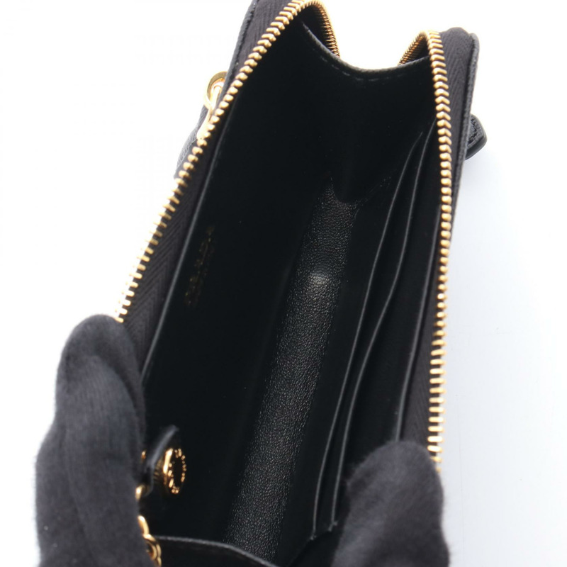 PRADA 零皮夾 1PP122QHHF0002 Saffiano 皮革 黑色 全新 女士-2