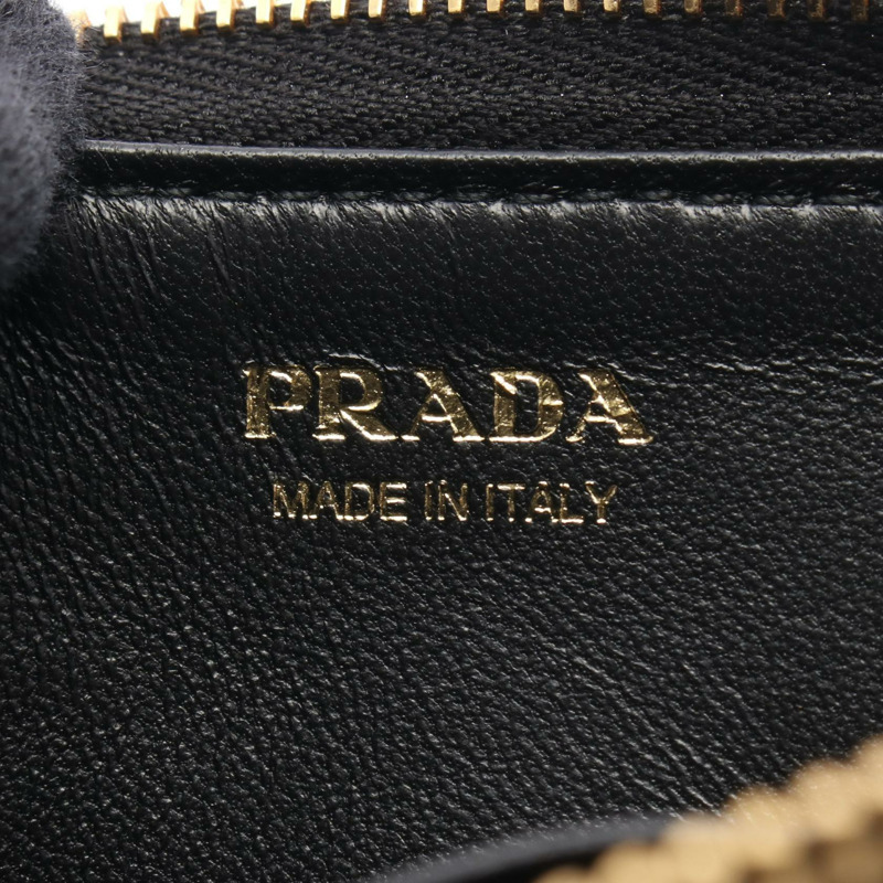 PRADA 零皮夾 1PP122QHHF0002 Saffiano 皮革 黑色 全新 女士-3