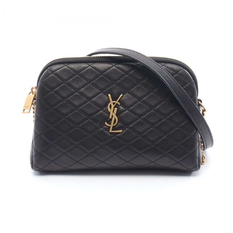 SAINT LAURENT PARIS Gabby 鏈條包單肩包 7336671EL071000 皮革黑色新款女款-0