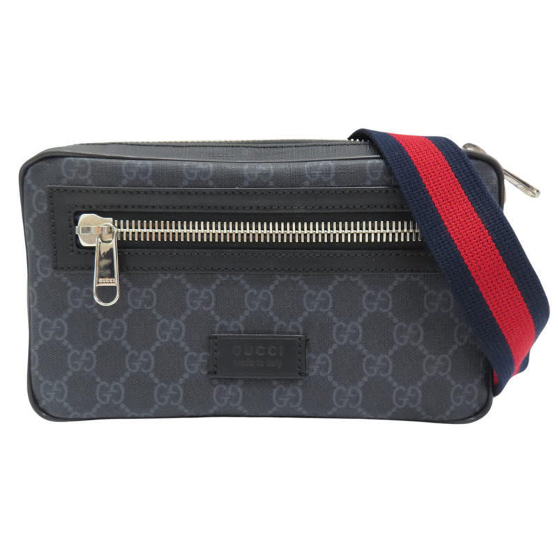 黑色 GG Supreme帆布 腰包【GUCCI 古馳】 474293-0
