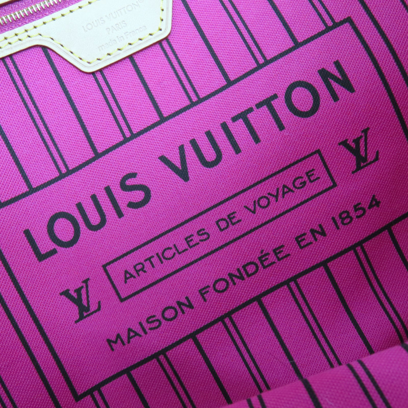 棕色 原花帆布 Neverfull MM Inside Out Stripe 托特包【LOUIS VUITTON LV 路易威登】 M12707-6