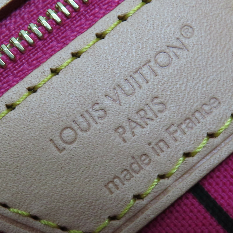 棕色 原花帆布 Neverfull MM Inside Out Stripe 托特包【LOUIS VUITTON LV 路易威登】 M12707-7