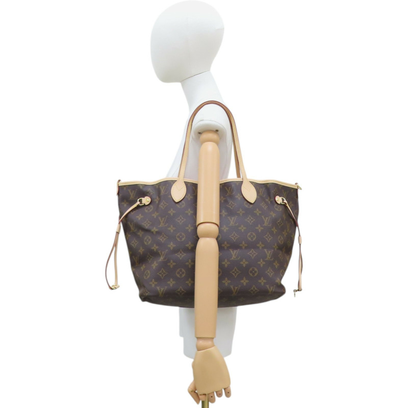 棕色 原花帆布 Neverfull MM Inside Out Stripe 托特包【LOUIS VUITTON LV 路易威登】 M12707-8