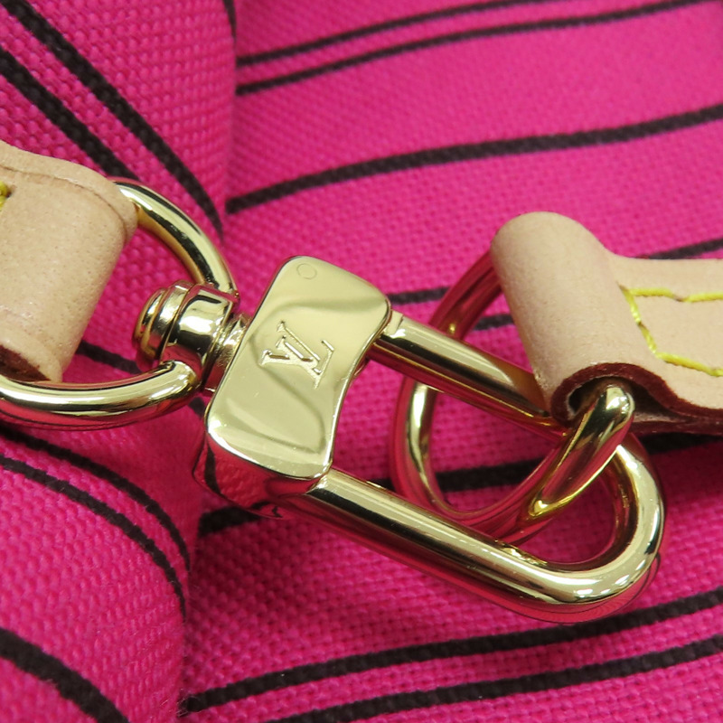 棕色 原花帆布 Neverfull MM Inside Out Stripe 托特包【LOUIS VUITTON LV 路易威登】 M12707-14