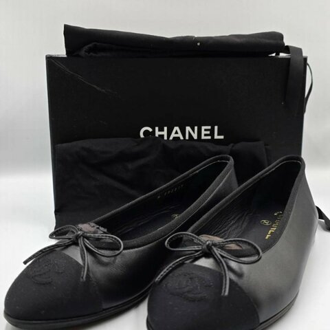 【舊愛新歡】CHANEL 黑色芭蕾舞娃娃鞋-L800081