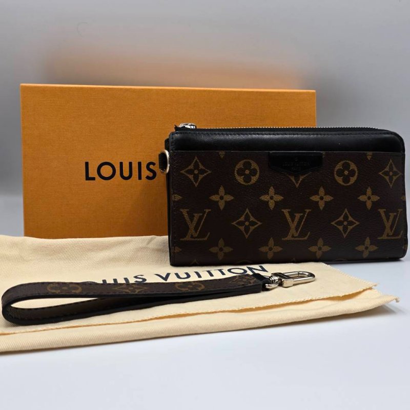 【舊愛新歡】LV 老花拼接手拿ㄇ字長夾-a265908-0
