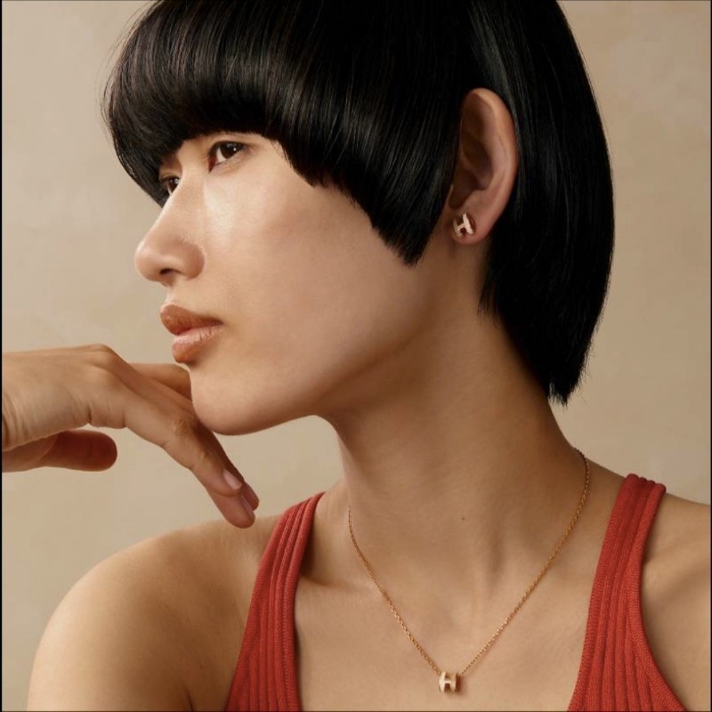 全新 HERMÈS 愛馬仕 Mini Pop H Rocabar 玫瑰金項鍊 Système 🤍 白拼奶茶-4