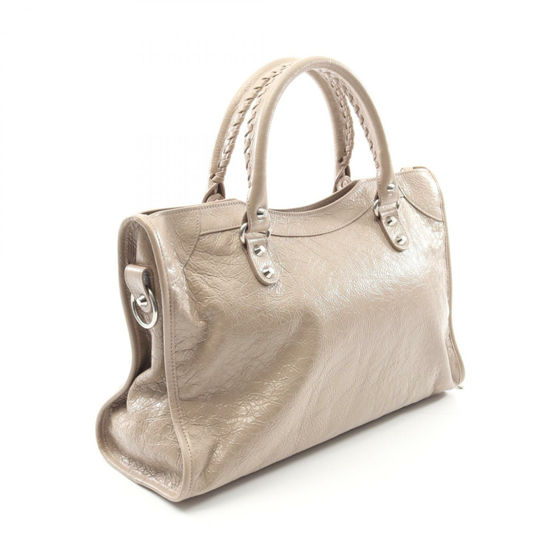 BALENCIAGA Le City 中型單肩包 8230582AA9S9706 皮革 米色 全新-1