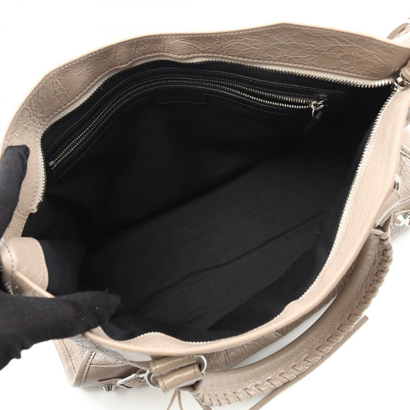 BALENCIAGA Le City 中型單肩包 8230582AA9S9706 皮革 米色 全新-2