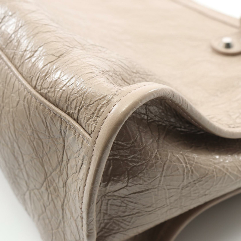 BALENCIAGA Le City 中型單肩包 8230582AA9S9706 皮革 米色 全新-4