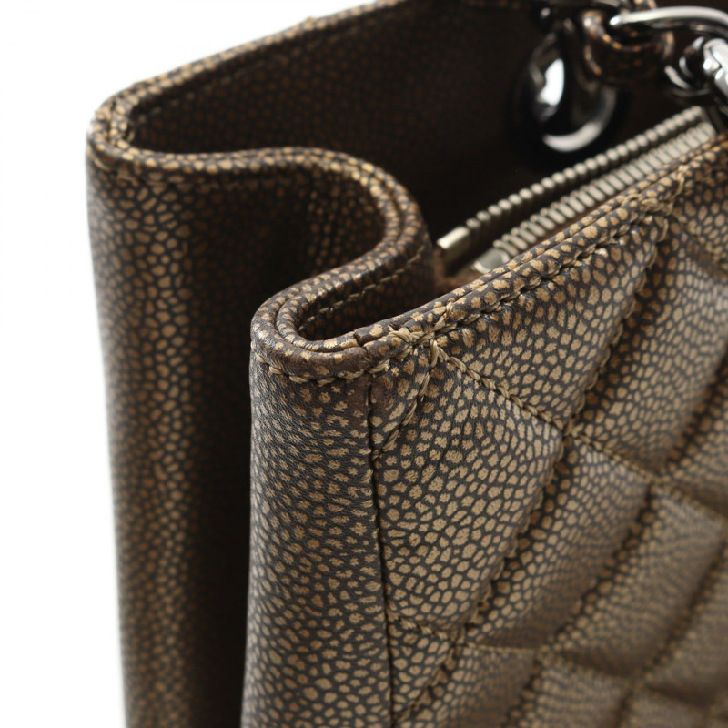 CHANEL Matelasse Grand 購物托特包 GST 包 A50995 小牛皮 金色 SHW 二手 女款-9