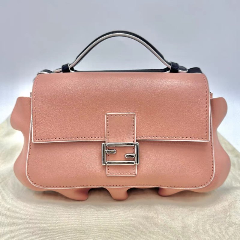 FENDI 拼色雙子星肩背斜背包手提包19*12*7 98新配件塵袋-5