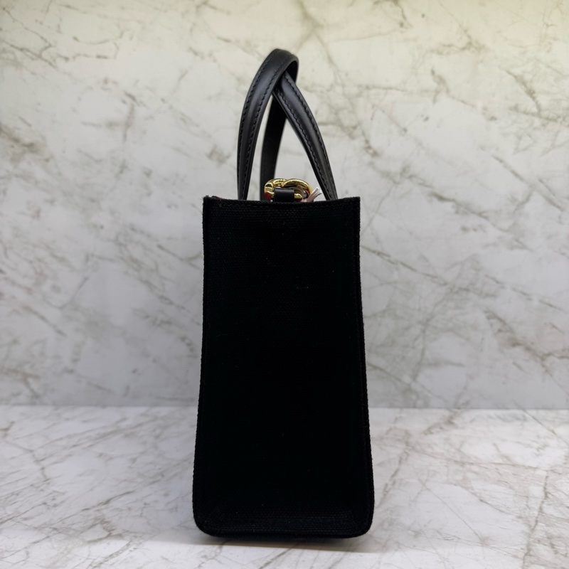 GIVENCHY G-Tote 字母印花帆布手提斜背包/黑-3