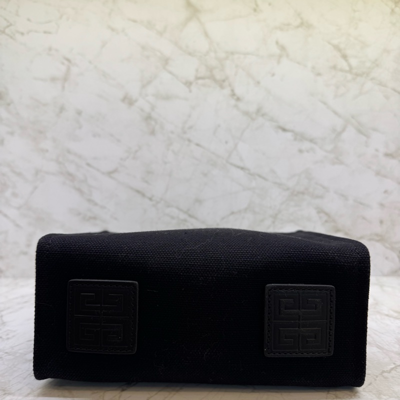GIVENCHY G-Tote 字母印花帆布手提斜背包/黑-4