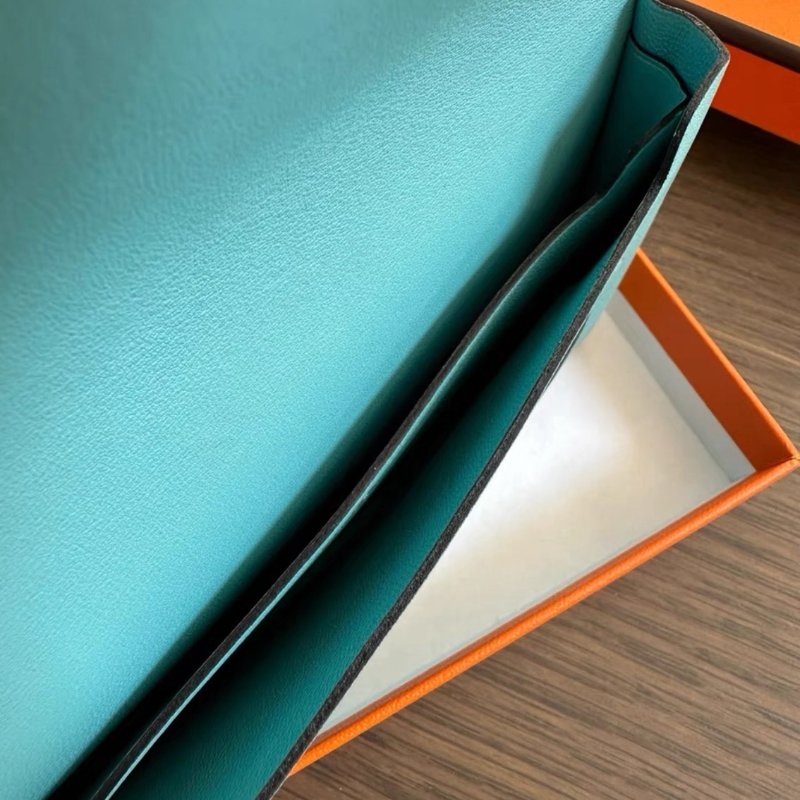 hermes  faco馬卡龍藍零錢卡包14×8×1.3 99新配件盒子-2