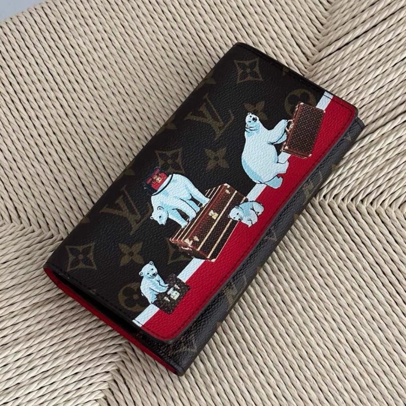 lv 聖誕限量北极熊老花長款錢包 98新 配件塵袋-4