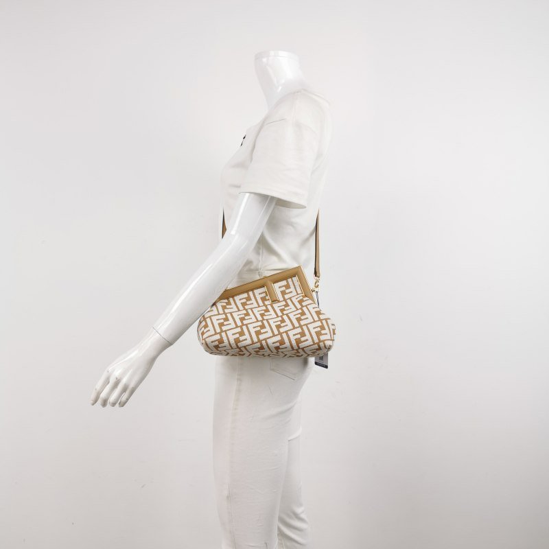 Fendi First 小號 羊皮 雙F 老花 斜背包 單肩包-1