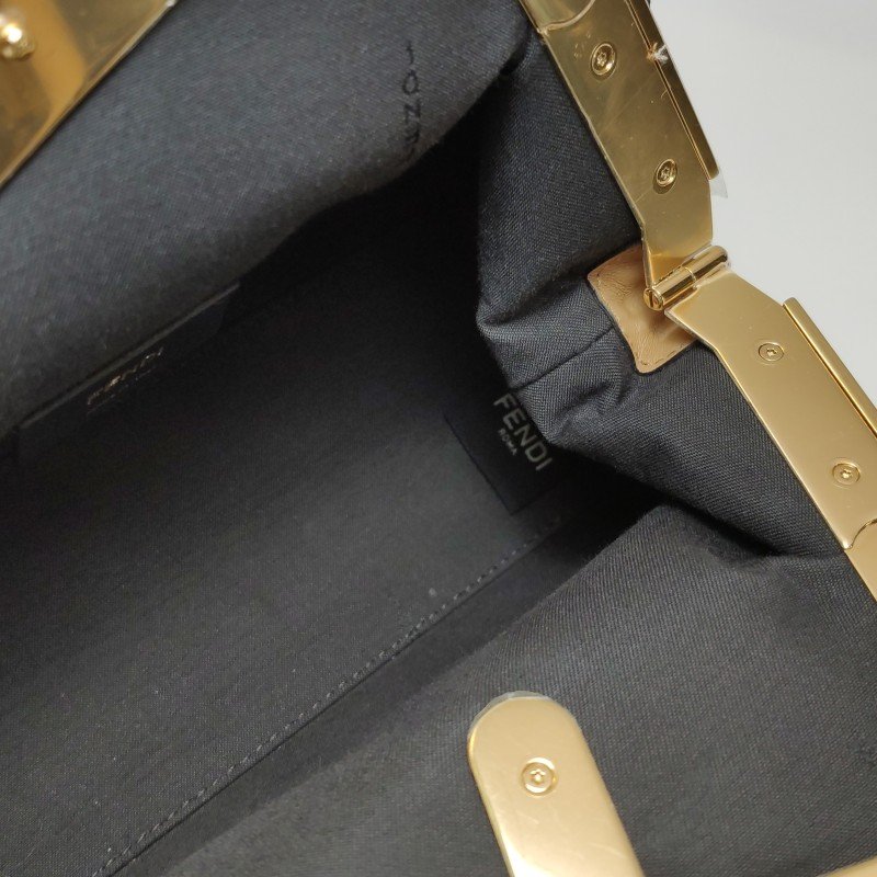 Fendi First 小號 羊皮 雙F 老花 斜背包 單肩包-10