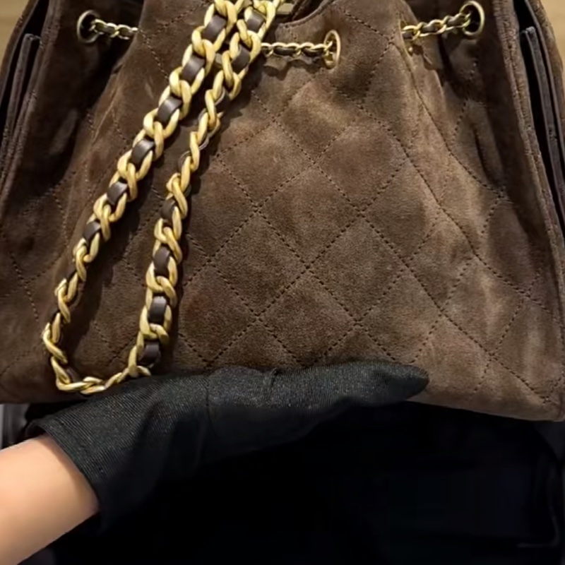 Chanel香奈兒25K秋冬深咖色麂皮25bag小號限定限定-1