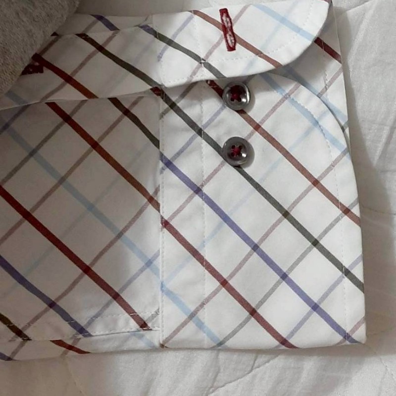絕版BURBERRY 博柏利 BLACK LABEL 黑標 男格紋修身長袖襯衫38號-4