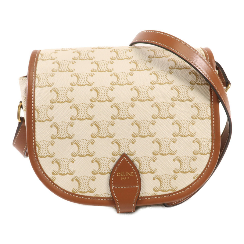 CELINE 塗層帆布Folco金扣肩背袋-0